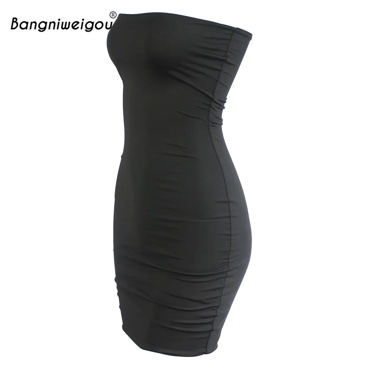 Strapless Off Shoulder Bodycon Glove Dress