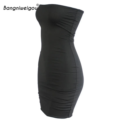 Strapless Off Shoulder Bodycon Glove Dress