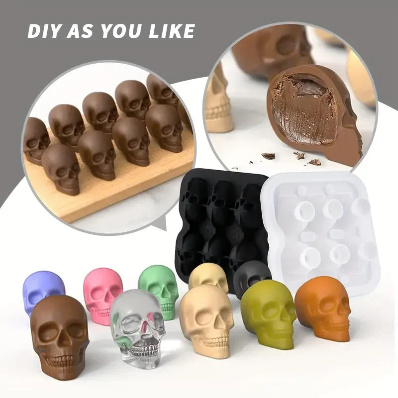 Food Grade Silicone 3D Skull Ice Cube Tray