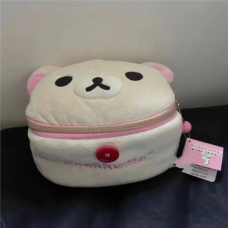 Cute Bear Girl Plush Makeup Storage Bag