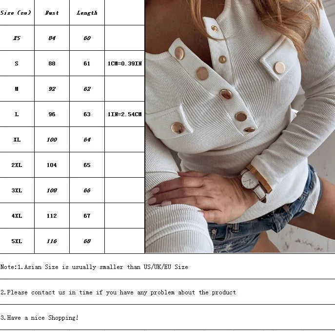 Camiseta de Manga Larga con Cuello en V, Bolsillo y Color Sólido