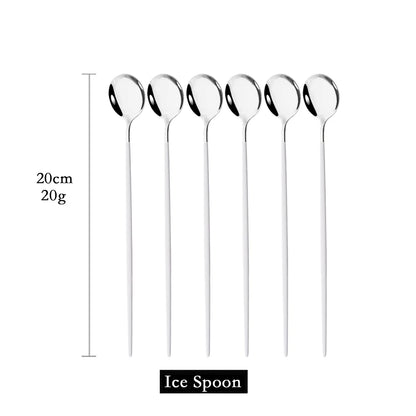 6Pcs Coffee Stirring Spoon Cutlery Set
