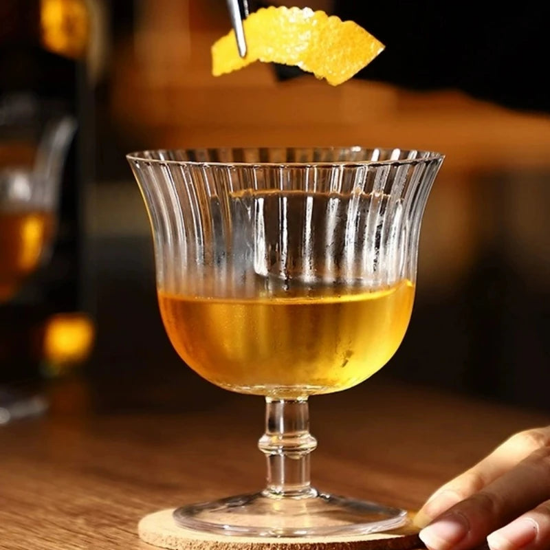 Vertical Striped Glass Cup