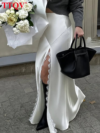 Loose Satin Skirt