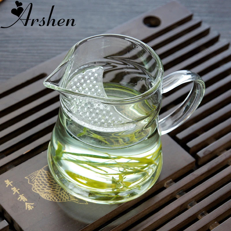 Clear Heat Resisting with Filter Handle Tea Cup