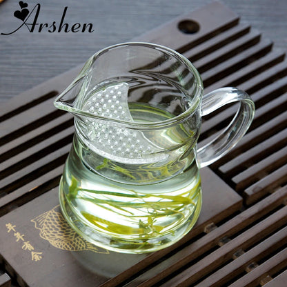 Clear Heat Resisting with Filter Handle Tea Cup