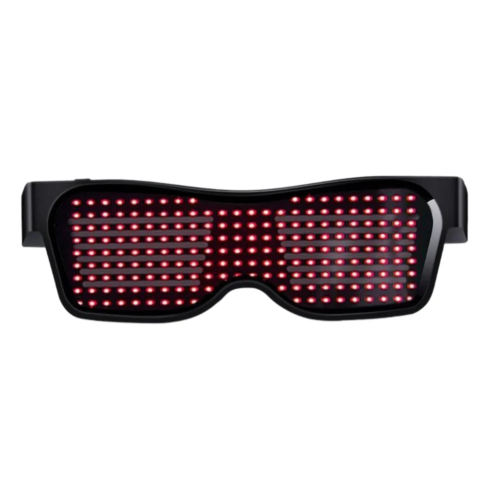 Bluetooth Programmable LED Text USB Charging Display Glasses