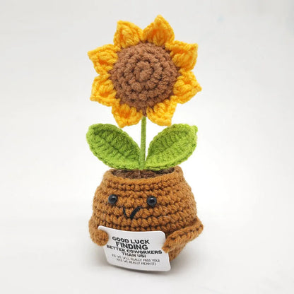 Crochet Flower Pot Decoration Hand Woven