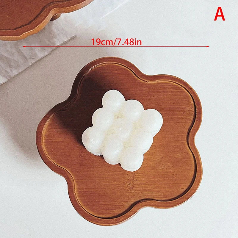 Solid Wood Round Dessert Plate