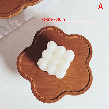 Solid Wood Round Dessert Plate