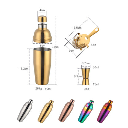 Stainless Steel Rainbow Boston Cocktail Set