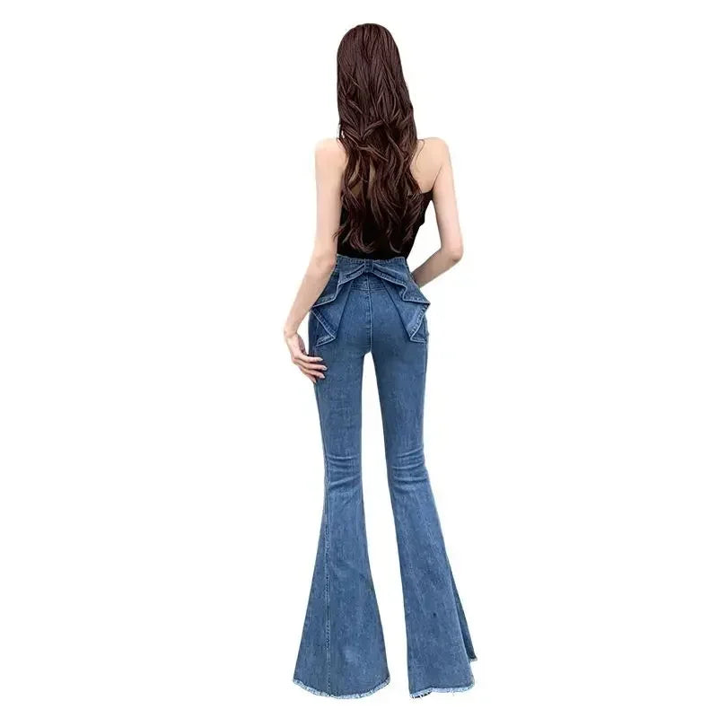 High Waist 3D Bow Knot Jeans