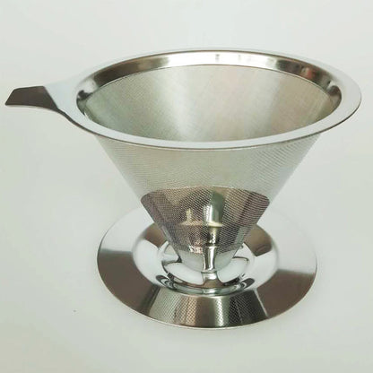 Reusable Coffee Filter Holder Double Layer Stainless Steel Coffee Tea Strainer