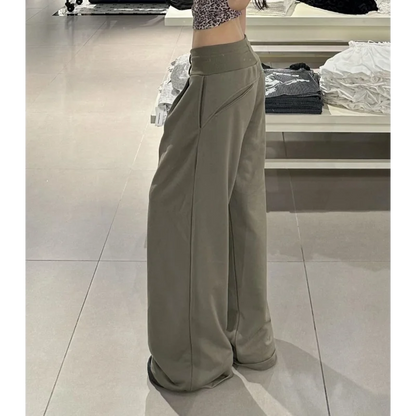 Low-waist Straight Loose Wide-leg Trousers
