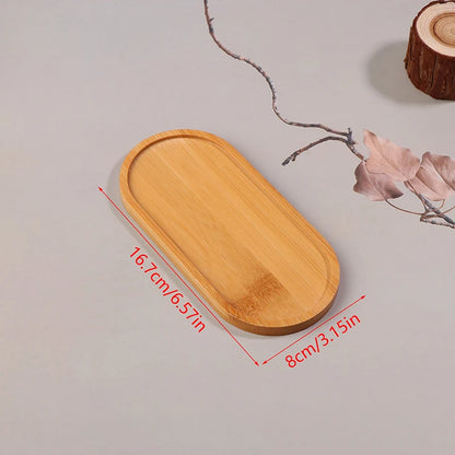 Solid Wood Round Dessert Plate