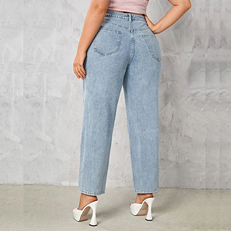 Stretchy Loose Washing Straight Denim Pant