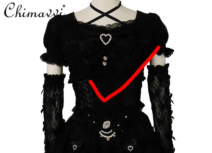 Camisa Lolita Dulce y Linda Liz de Estilo Japonés 2025 Nueva Camisa de Encaje con Lazo Elegante de Estilo Princesa con Manga de Retazos Pesados