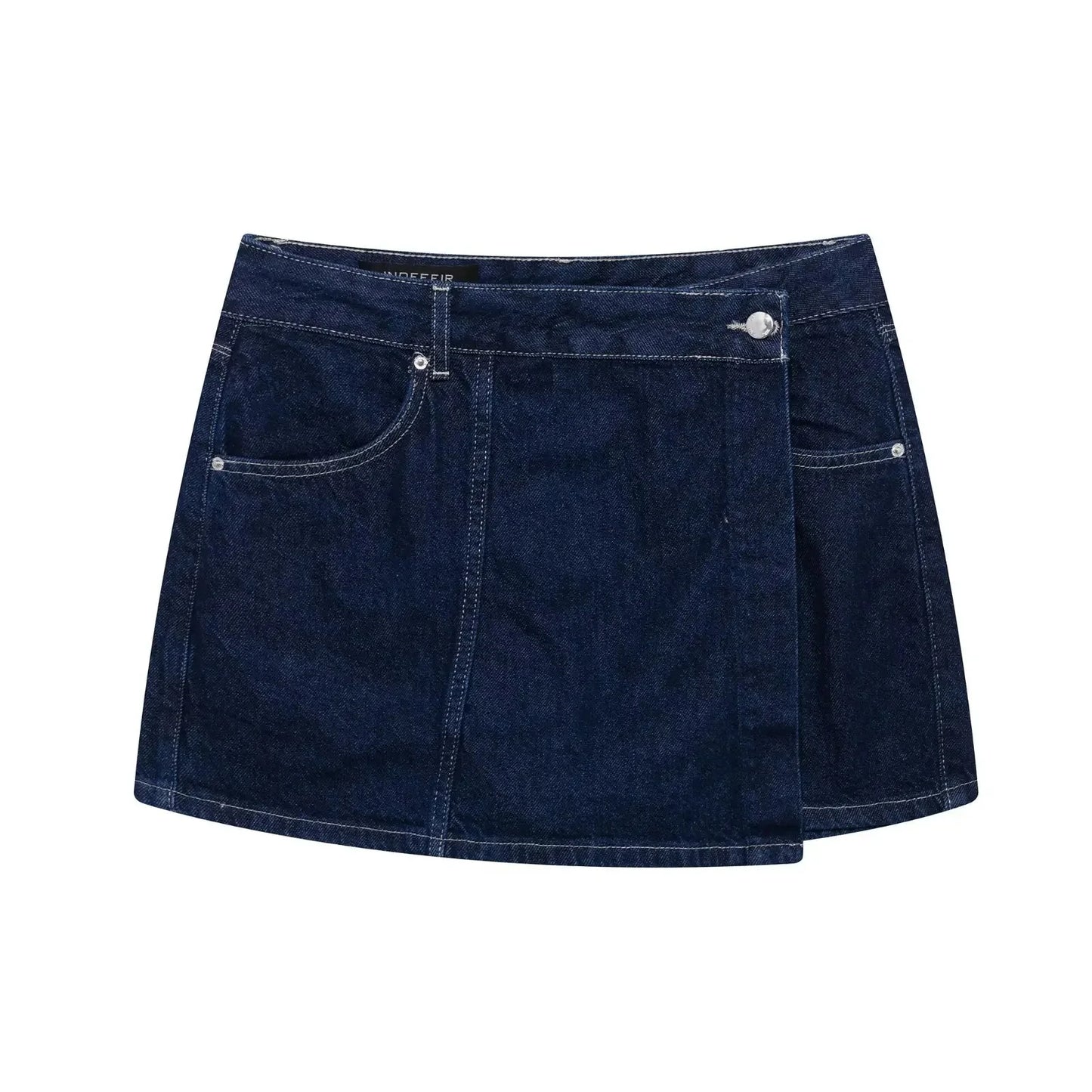 Conjunto de camisa corta de denim + minifalda