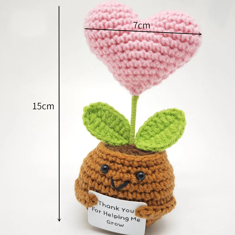 Crochet Flower Pot Decoration Hand Woven