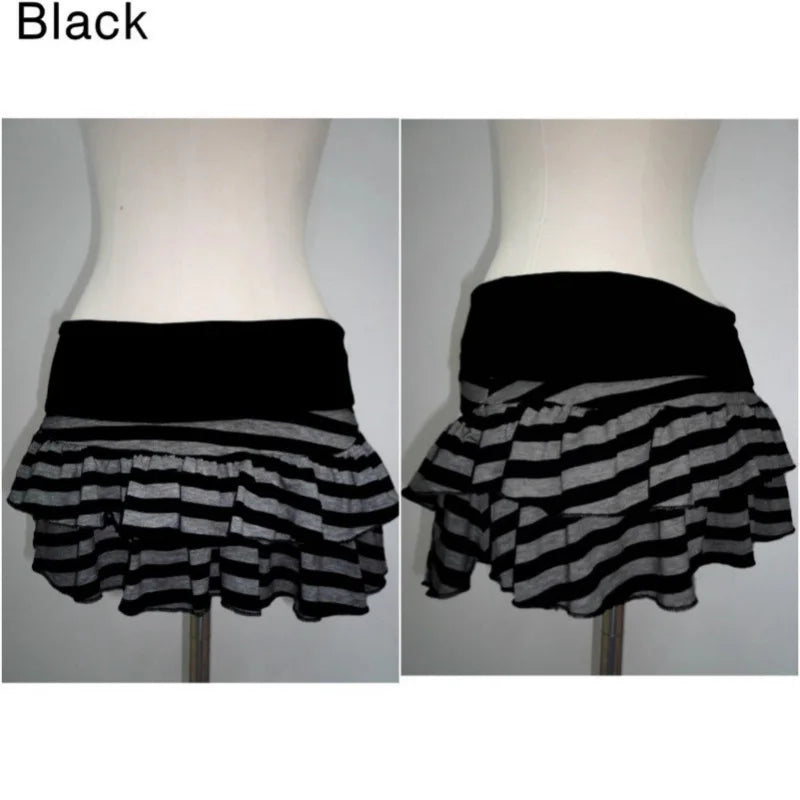 Minifalda de corte A con bloques de color y rayas 2026, sexy, moda Y2K, estilo urbano coreano-japonés, falda versátil y de nicho