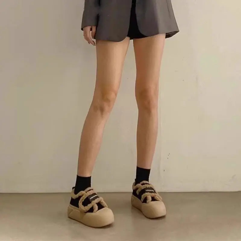 Warm Cotton Flat Bottom Slip-on Shoes