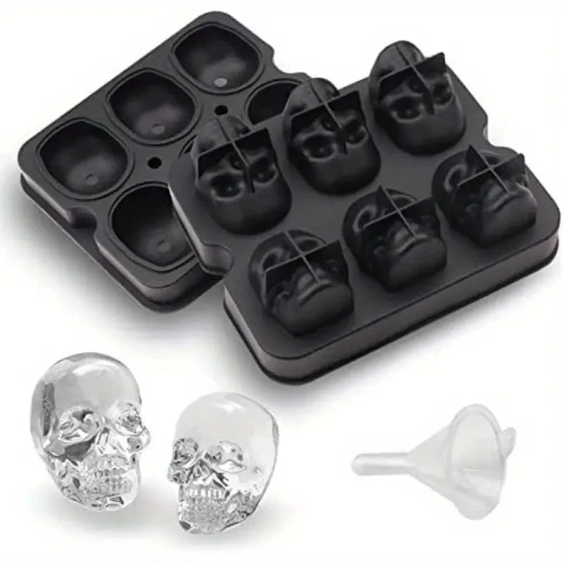 Food Grade Silicone 3D Skull Ice Cube Tray