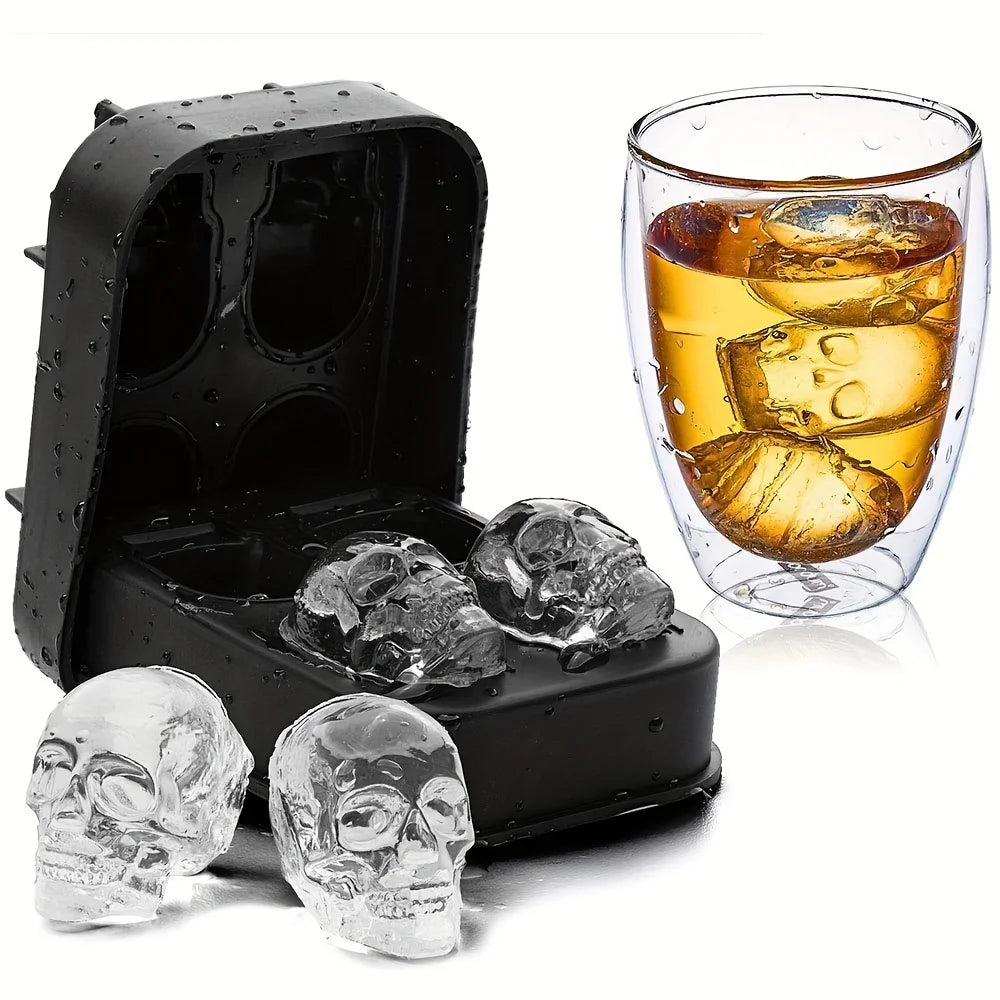 Food Grade Silicone 3D Skull Ice Cube Tray