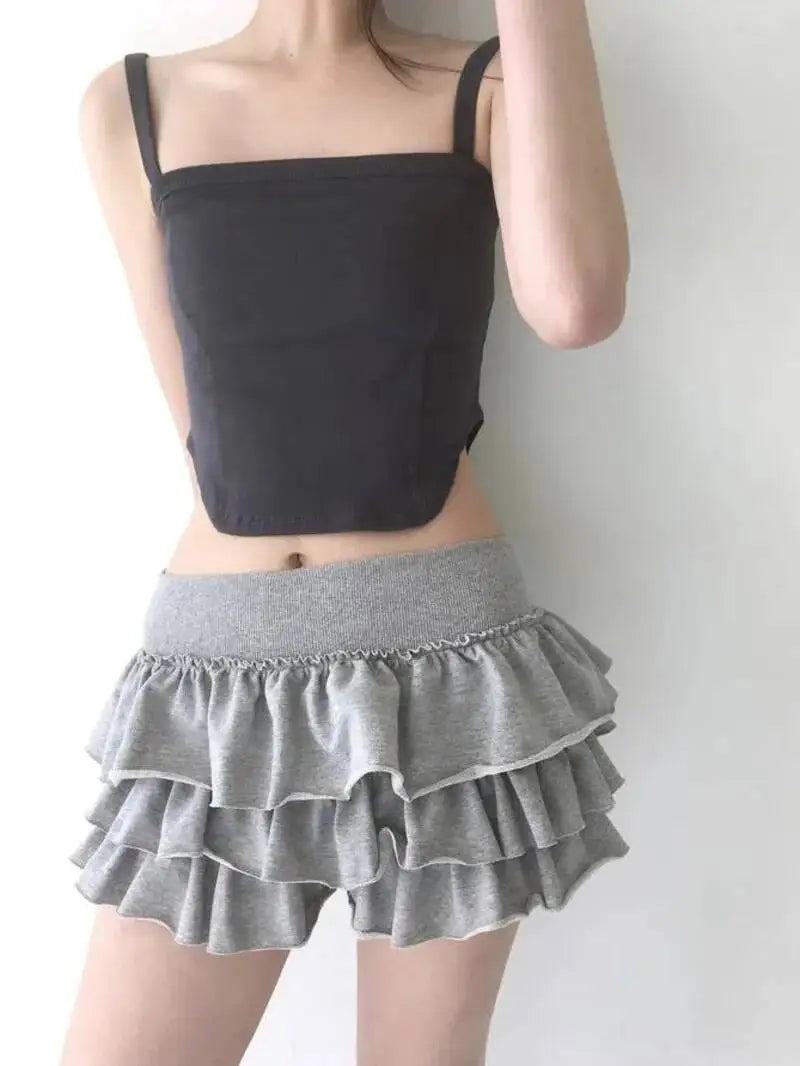 Lace Hem Flared Cake Skirt