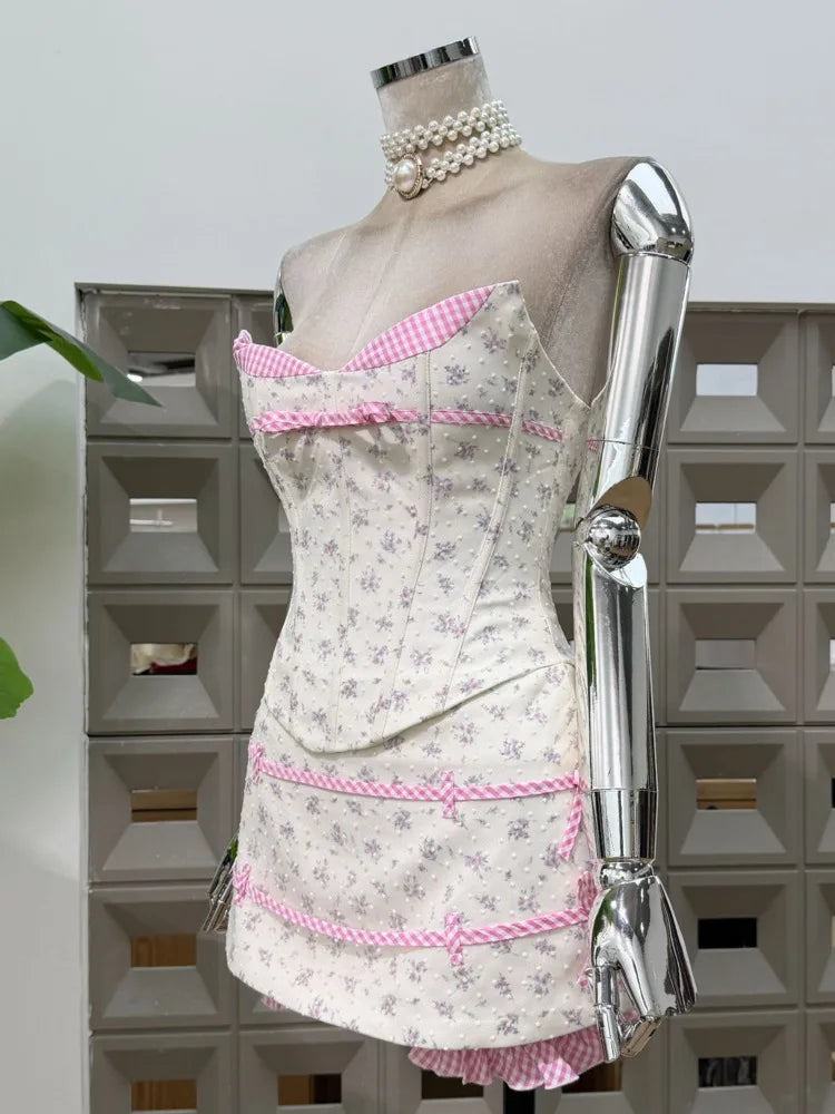 Conjunto de 2 piezas de patchwork a cuadros florales