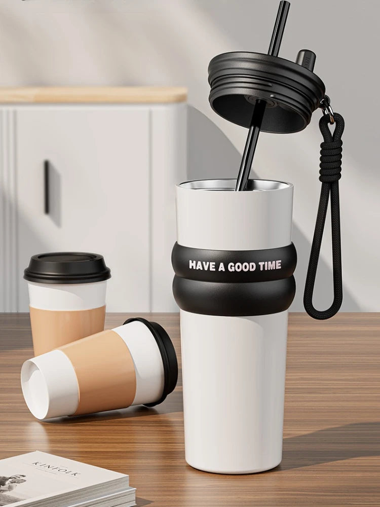 Thermos Bottle Straw Cup