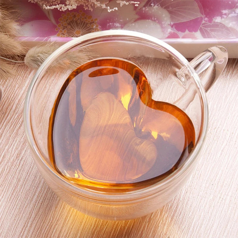 Heart Shaped Glass Mug