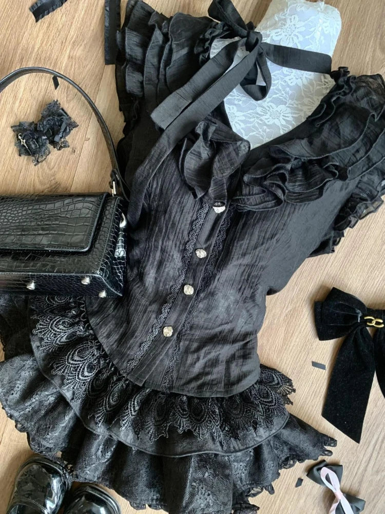 Conjunto de Top de Diseño + Falda de Talle Alto
