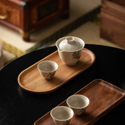 Solid Wood Round Dessert Plate