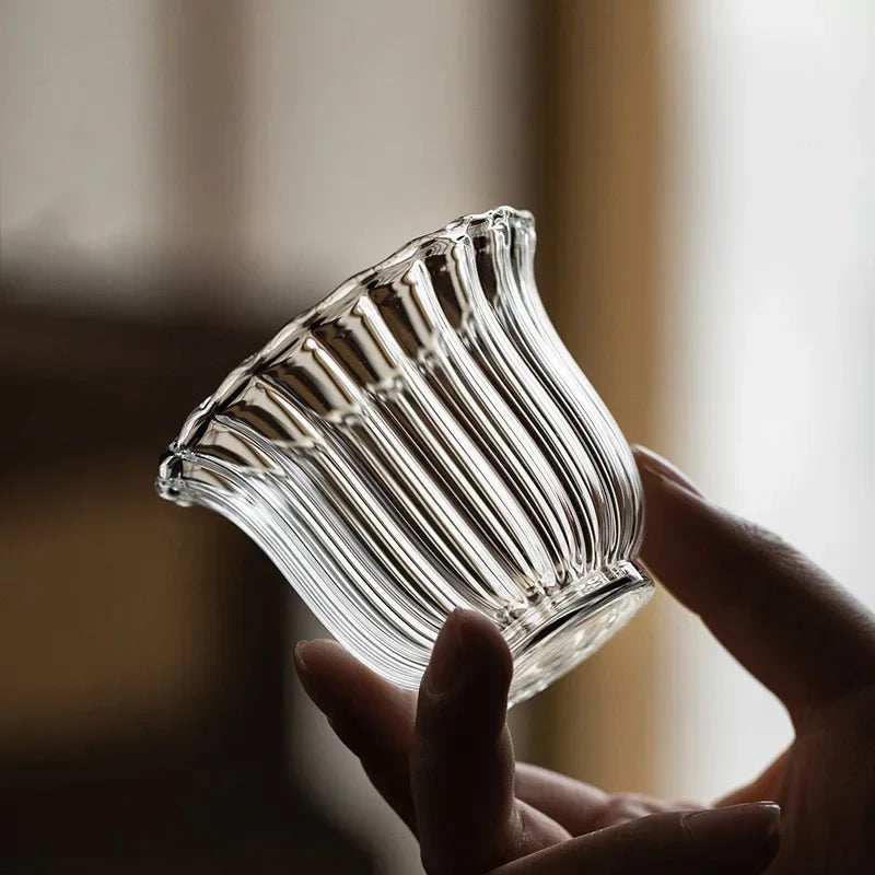 Nordic Clear Ripple Teacups