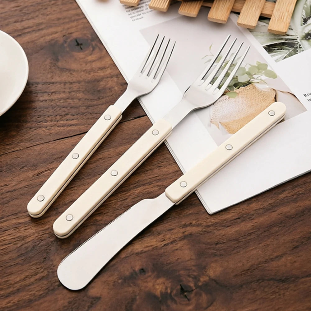 4Pcs Acrylic Handle Flatware