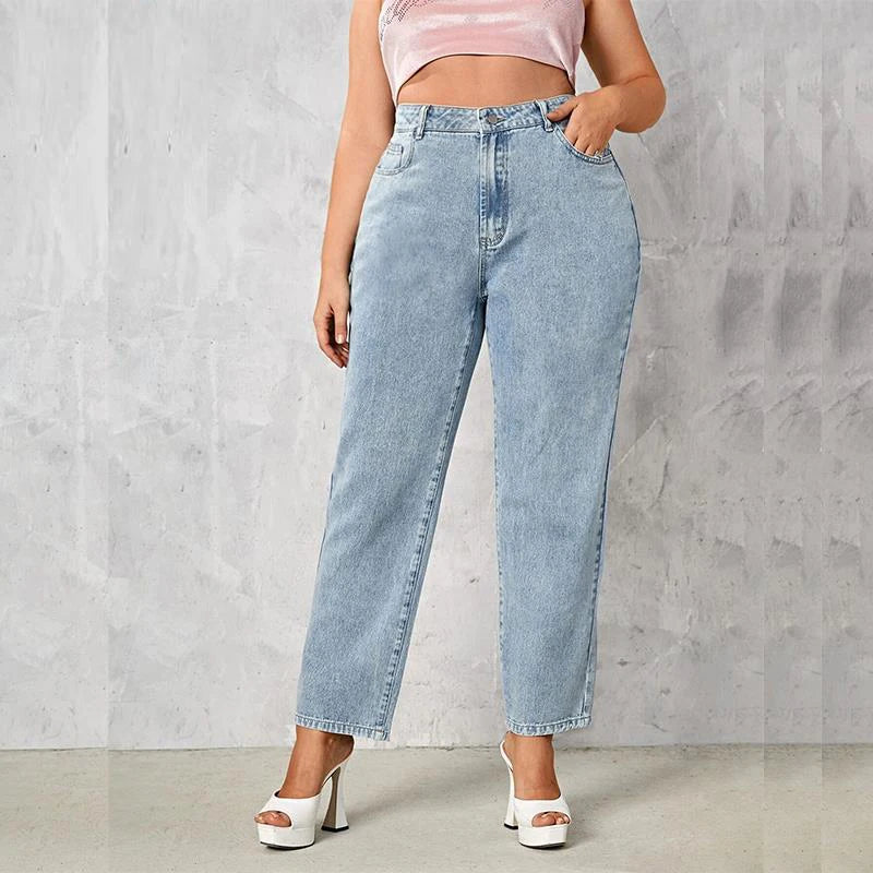 Stretchy Loose Washing Straight Denim Pant