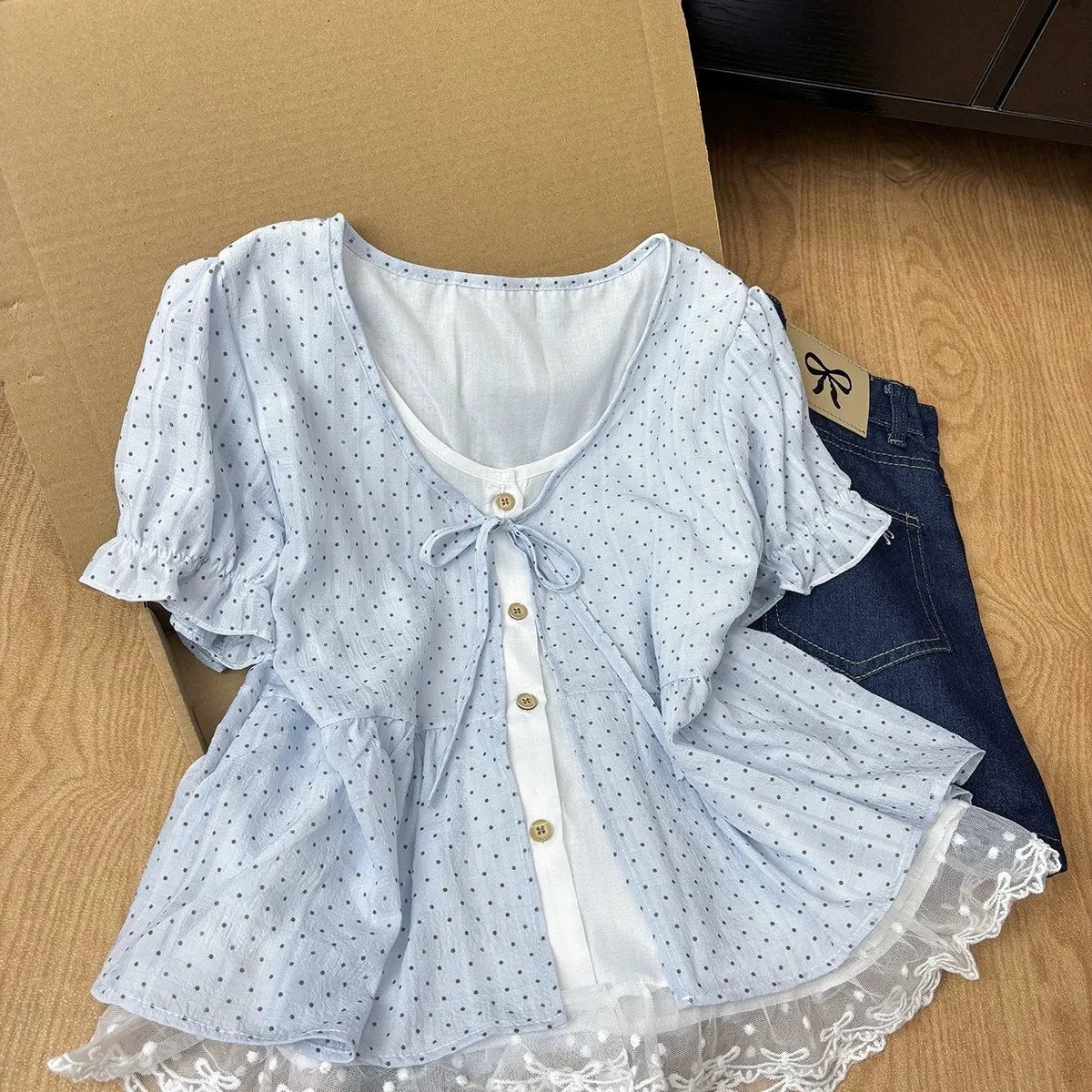 Camisa de dos piezas simulada