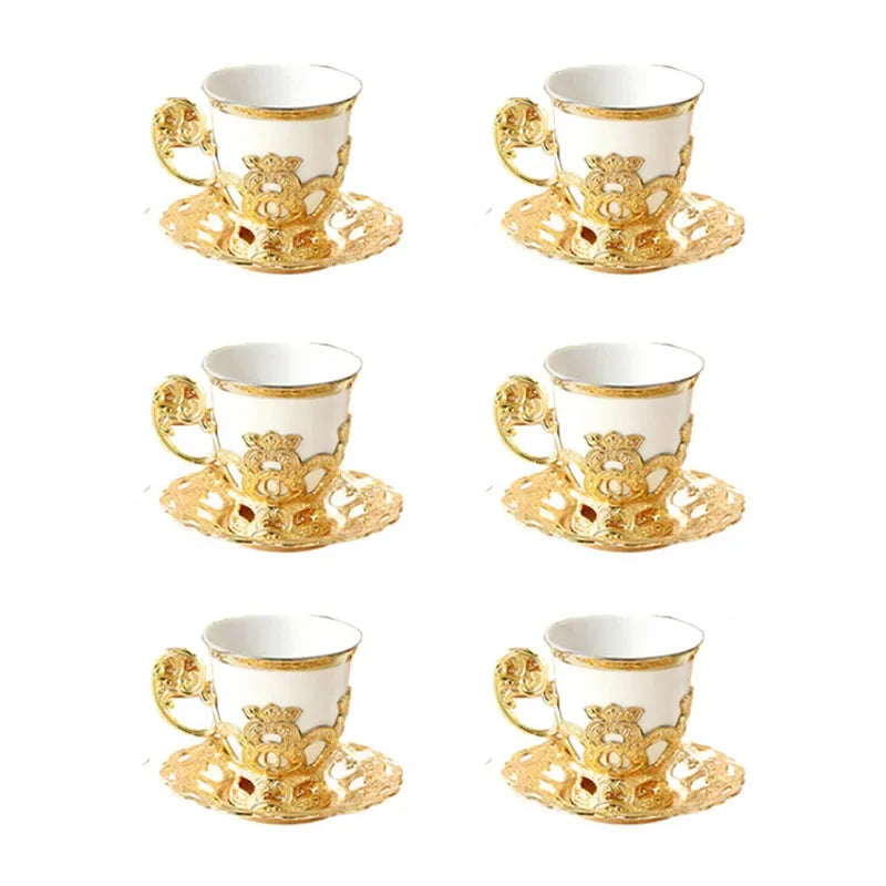 Golden Border Turkish Coffee Cups