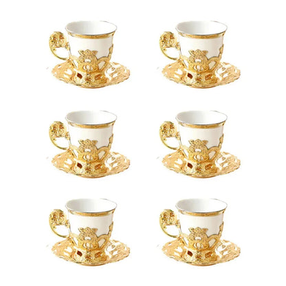 Golden Border Turkish Coffee Cups