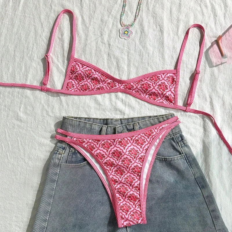Flowers Printed Bikini