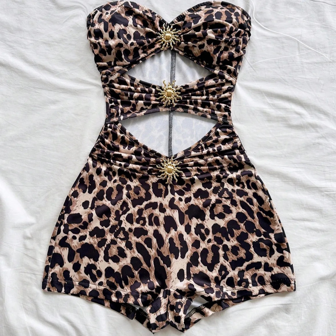 Leopard Print One-Piece Swimsuit