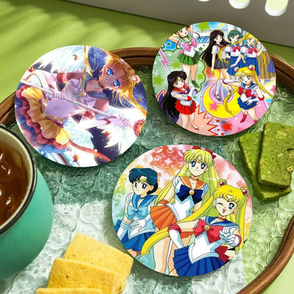 S-Sailor M-Moon Girl Anime Themed Wooden Coaster