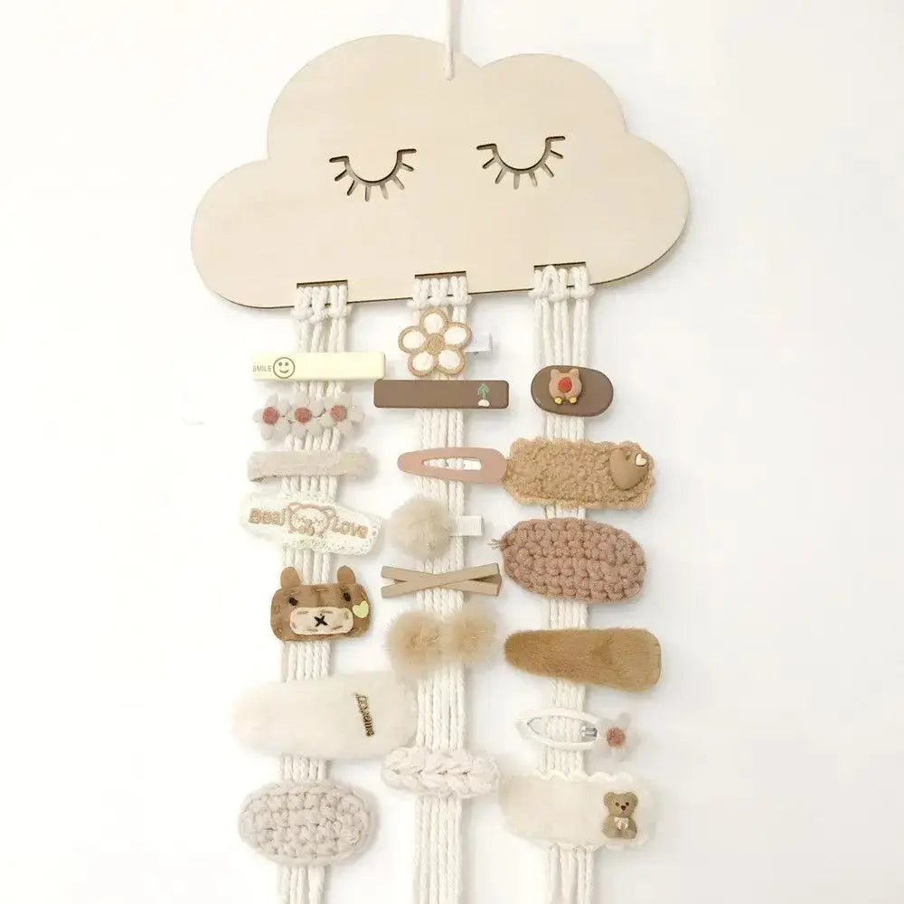 Cloud Wood Chip Hair Clip Storage