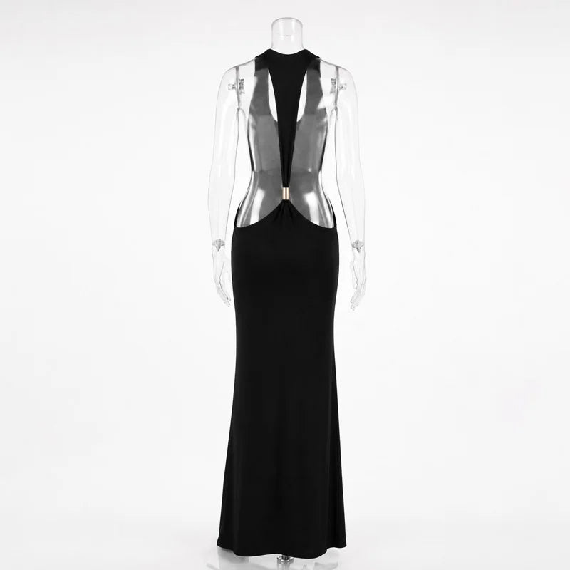 Halter Backless Bodycon Maxi Dress