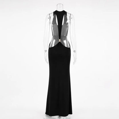 Halter Backless Bodycon Maxi Dress