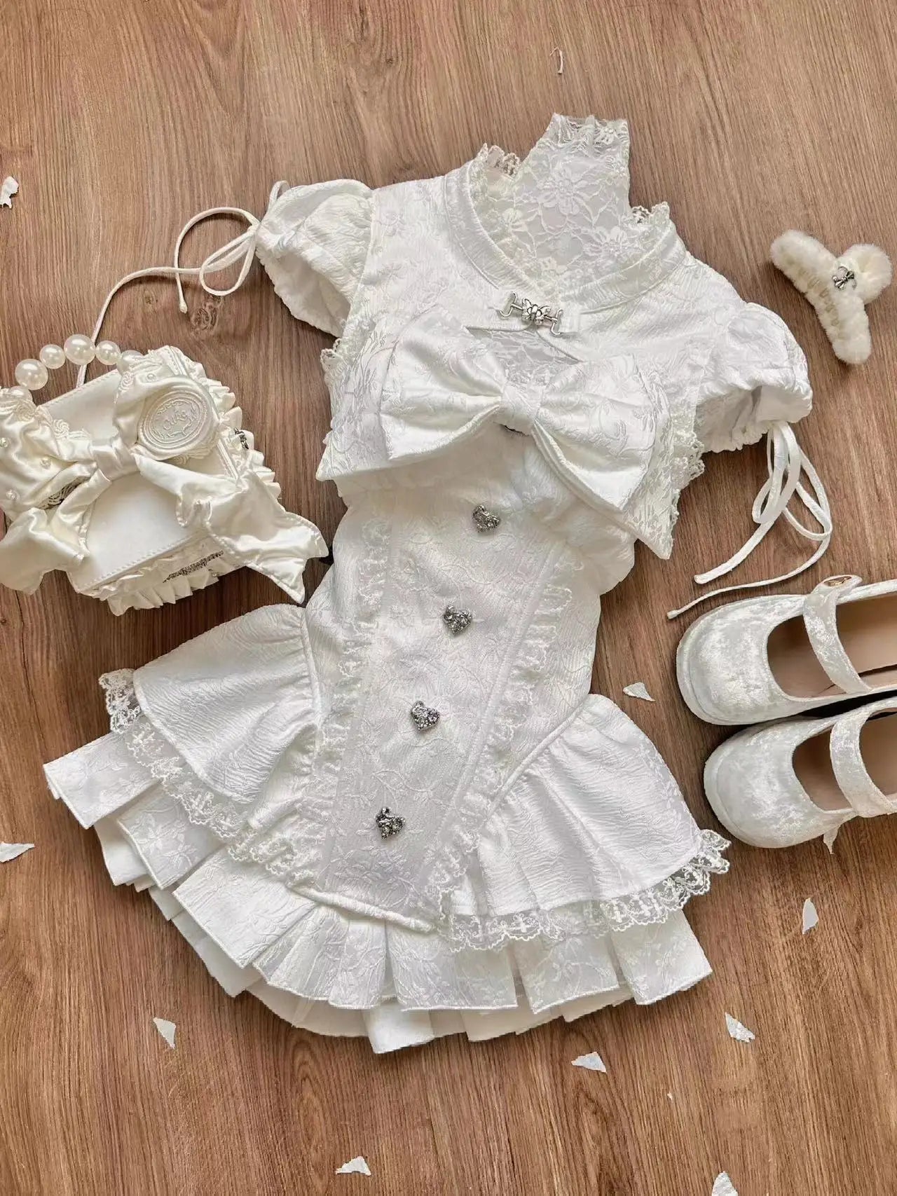 Conjunto de Top de Diseño + Falda de Talle Alto