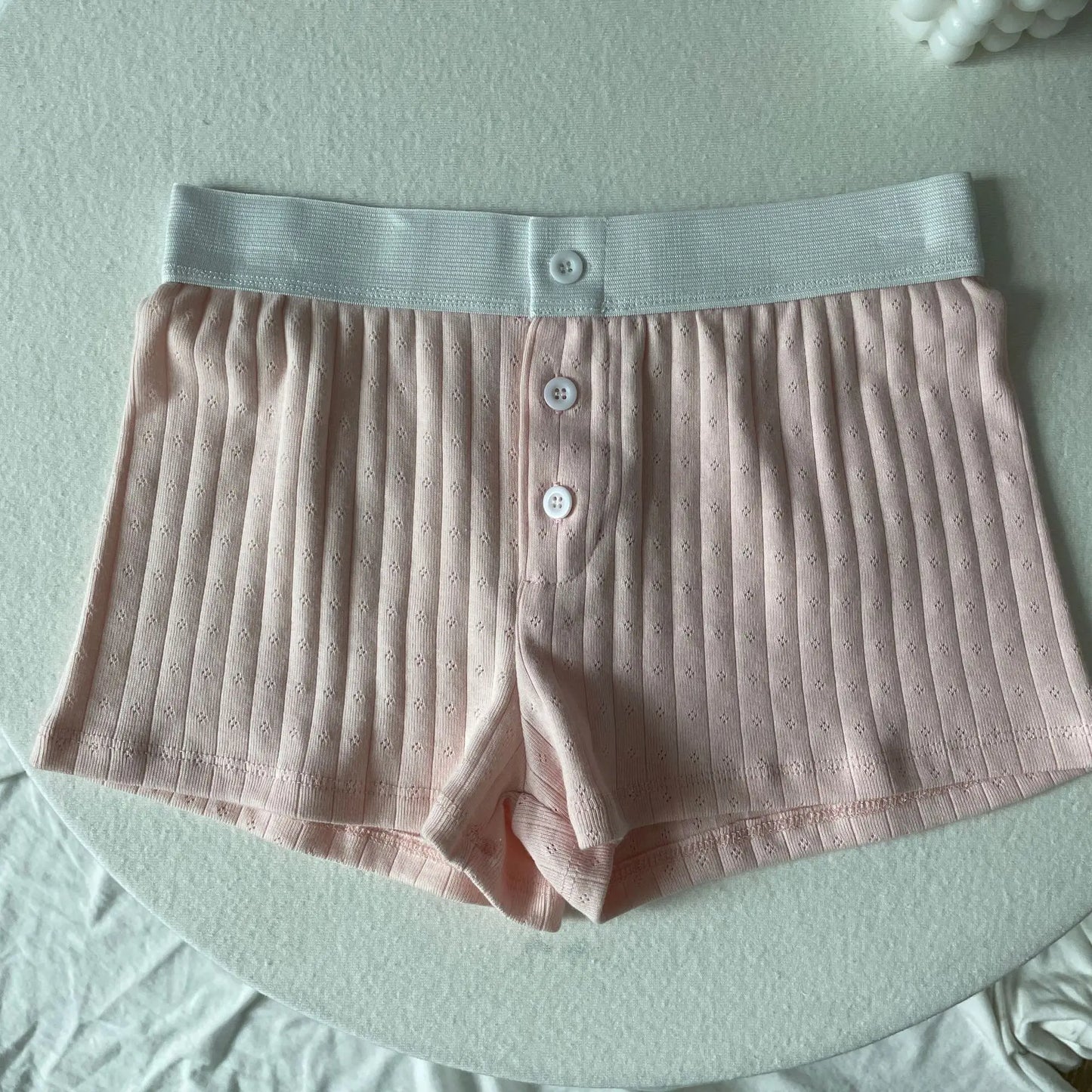Floral Eyelet Cotton Boy Shorts