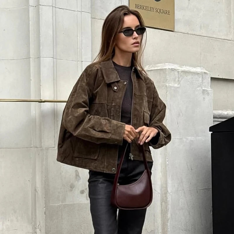 MUJER Chaquetas bomber de piel sintética para mujer, chaquetas de béisbol oversized para mujer, abrigos con cremallera, chaqueta de entretiempo para mujer, ropa de abrigo