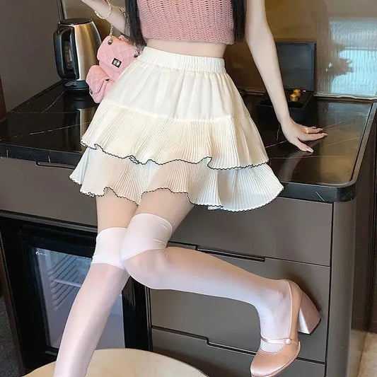 Ruffle Cake A-Line High Waist Skirt