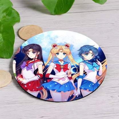 S-Sailor M-Moon Girl Anime Themed Wooden Coaster